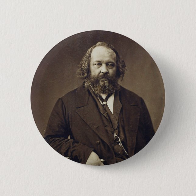 Mikhail Bakunin Russian Anarchist by Nadar 2 Inch Round Button (Front)