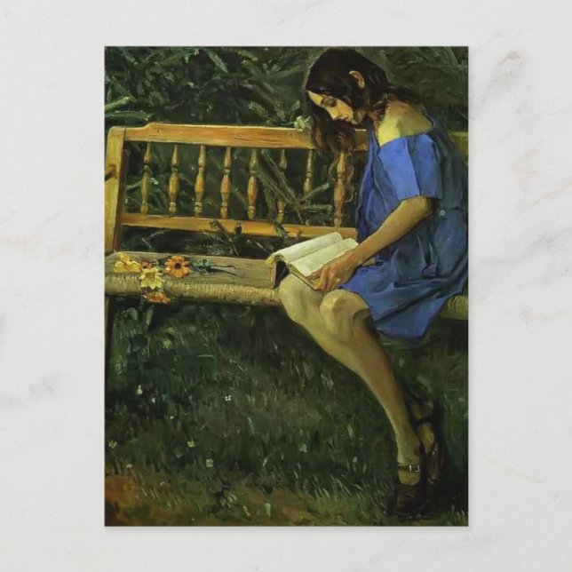 Mikhail Nesterov- Portrait of Natasha Nesterova Postcard (Front)