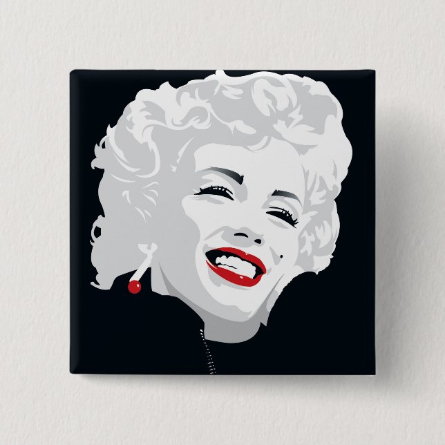Miki Marilyn 2 Inch Square Button (Front)
