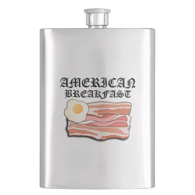 Mikitiez american breakfast bacon egg july picnic hip flask (Front)