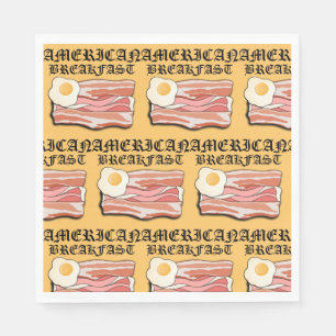 Mikitiez american breakfast bacon egg july picnic napkin