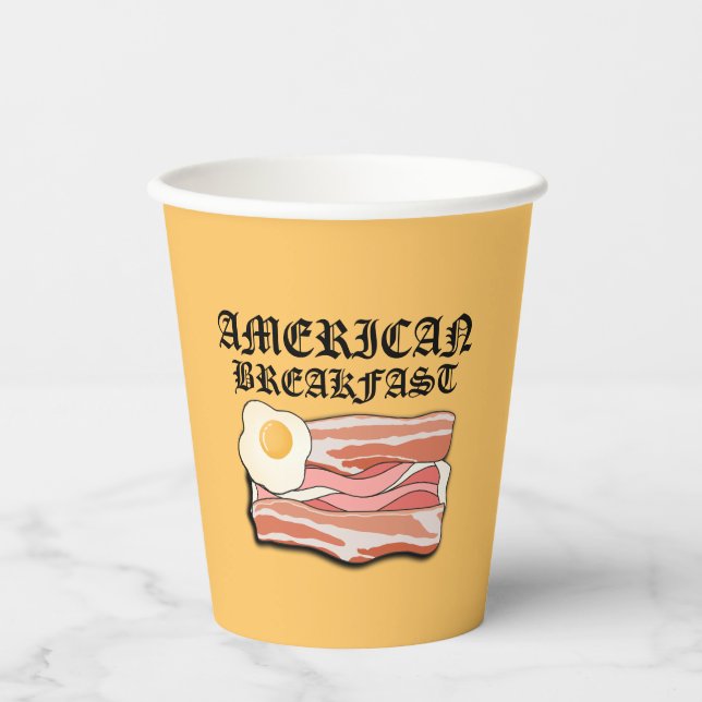 Mikitiez american breakfast bacon egg july picnic paper cups (Front)