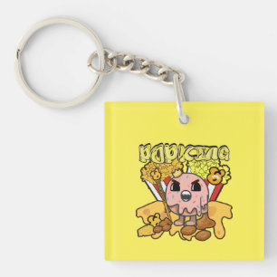 Mikitiez anime popcornking cheese caramel funny keychain