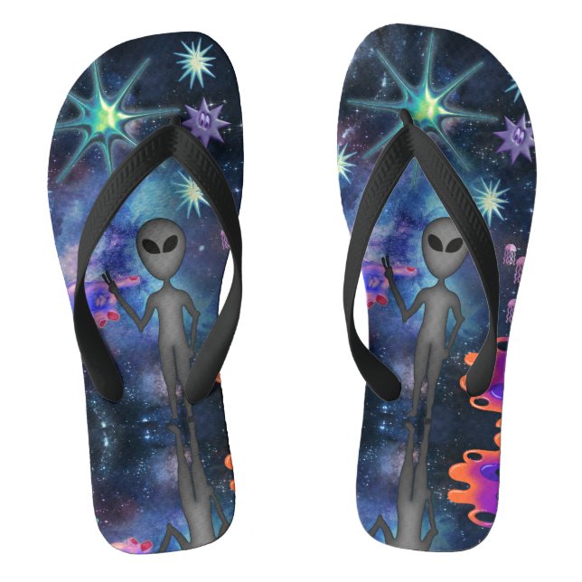 Mikitiez aquarius galaxy summer glow  flip flops (Footbed)