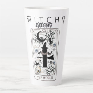 Mikitiez basic witch witchy wizard tarotcard black latte mug