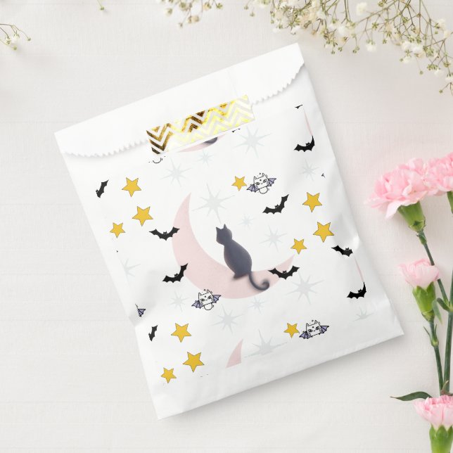 Mikitiez black cat bat halloween fall winter moon favour bag (Sealed)