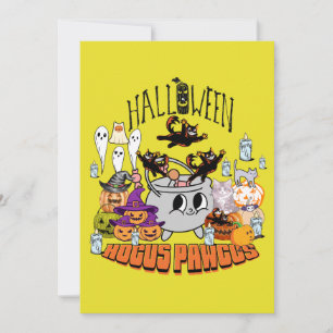 Mikitiez black cat spooky halloween vibes ghouls invitation