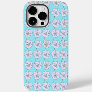 Mikitiez blue tiny little white flower pattern Case-Mate iPhone 14 pro max case