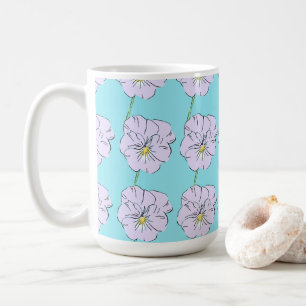 Mikitiez blue tiny little white flower pattern coffee mug
