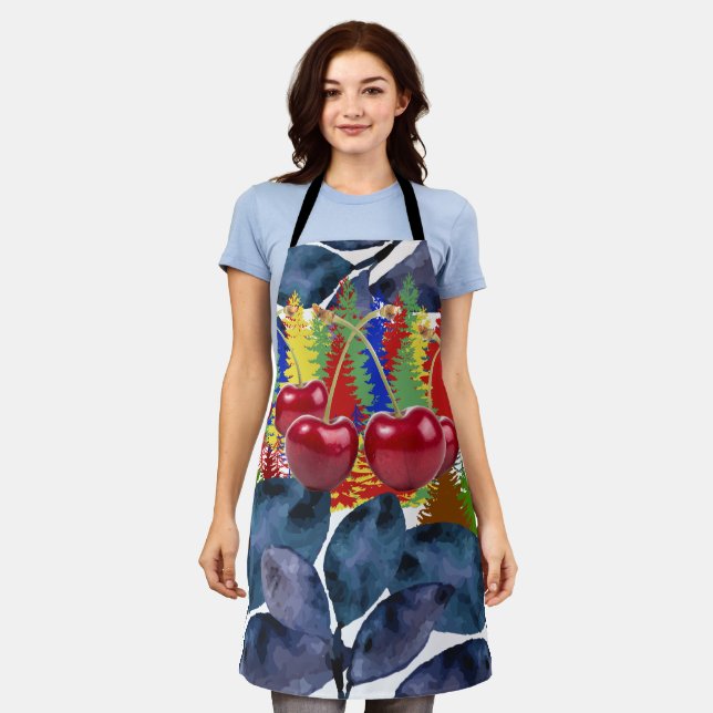 Mikitiez cheery vintage fall retro art apron (Worn)
