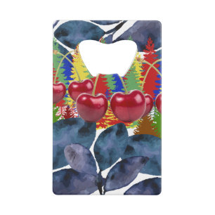 Mikitiez cheery vintage fall retro art credit card bottle opener