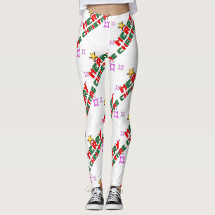 Mikitiez Christmasgame vintage dad elf santaclaus Leggings