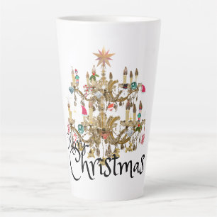 Mikitiez classicwhitechristmas light jollyholly latte mug