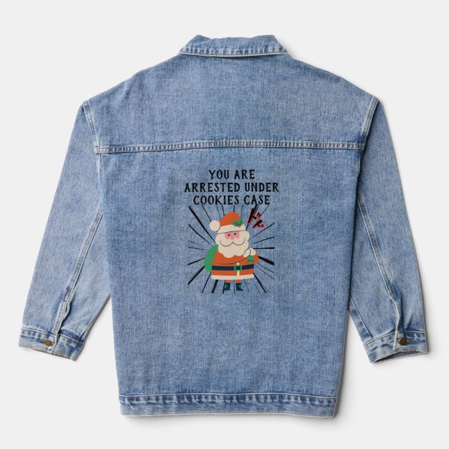 Mikitiez cookies santaclaus christmas newyear denim jacket (Back)