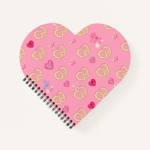 Mikitiez cute pretzel bread cozy valentine pastry notebook