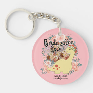 Mikitiez dinosaur bride wedding squad Chocolate Keychain