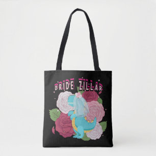 Mikitiez dinosaur bride wedding squad tote bag