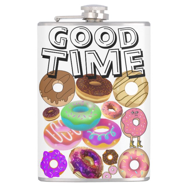 Mikitiez doughnut picnic america pridemonth olympi hip flask (Front)