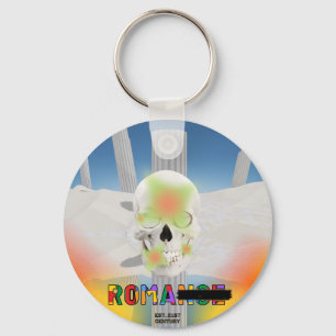 Mikitiez dreamer skull tatto rainbow rose beach Ro Keychain