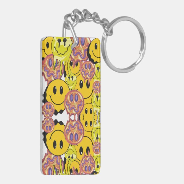 Mikitiez face yellow garden  keychain (Back Left)