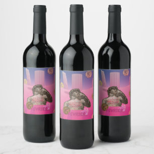 Mikitiez february valentine couple roman french wine label