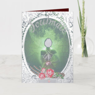 Mikitiez gothic halloween wedding soulmate vintage foil greeting card