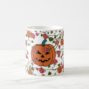 Mikitiez halloween pumpkin spooky october fall red coffee mug