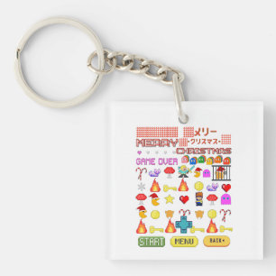 Mikitiez holiday christmas videogame cutepenguin  keychain