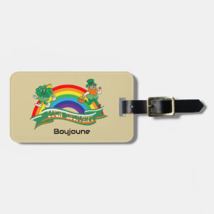 Mikitiez irish clover green st.patrick'sday lucky  luggage tag