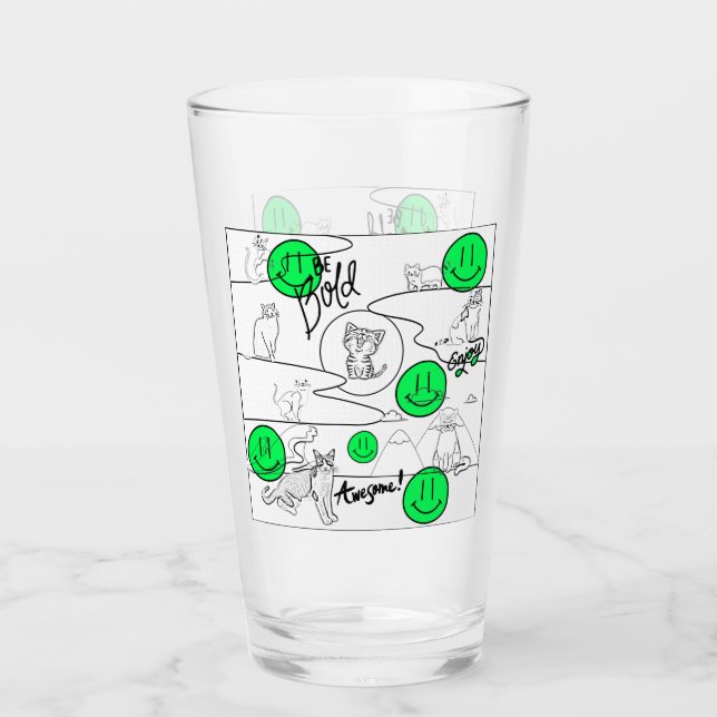 Mikitiez meow summer cat party beach  glass (Front)