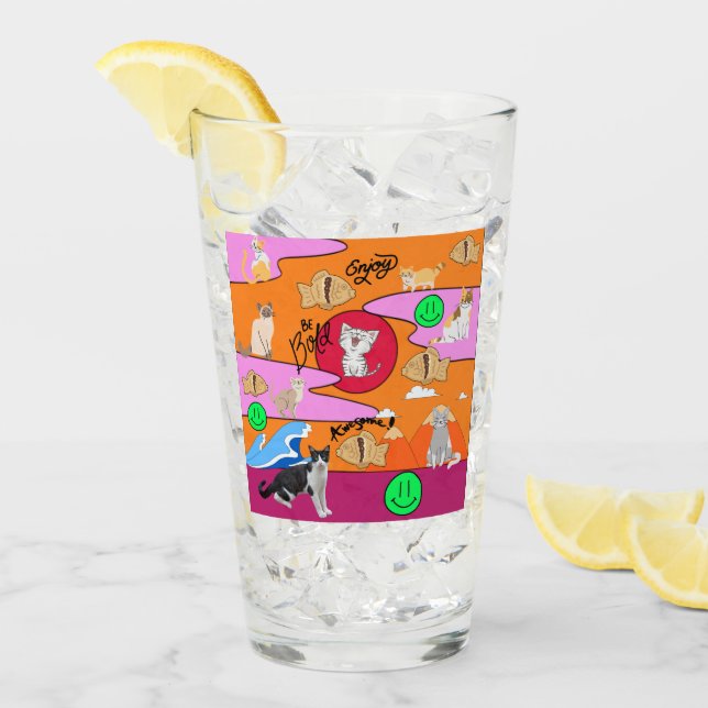 Mikitiez meow summer cat party beach glass (Front Ice)