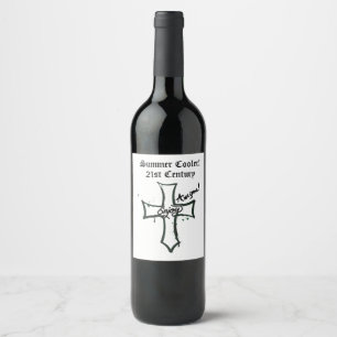 Mikitiez meow summer cat party beach wine label