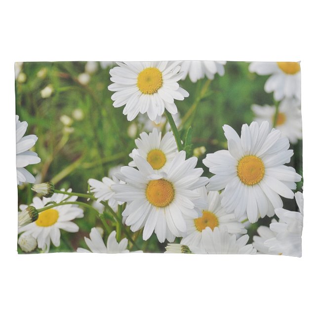 Mikitiez mini white daisy wild flower vintage pillowcase (Front)