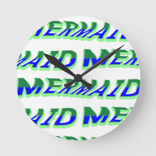 Mikitiez ocean mermaid venus sea blue  round clock