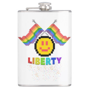 Mikitiez PE olympics doughnut rainbow sport lgbtqi Hip Flask