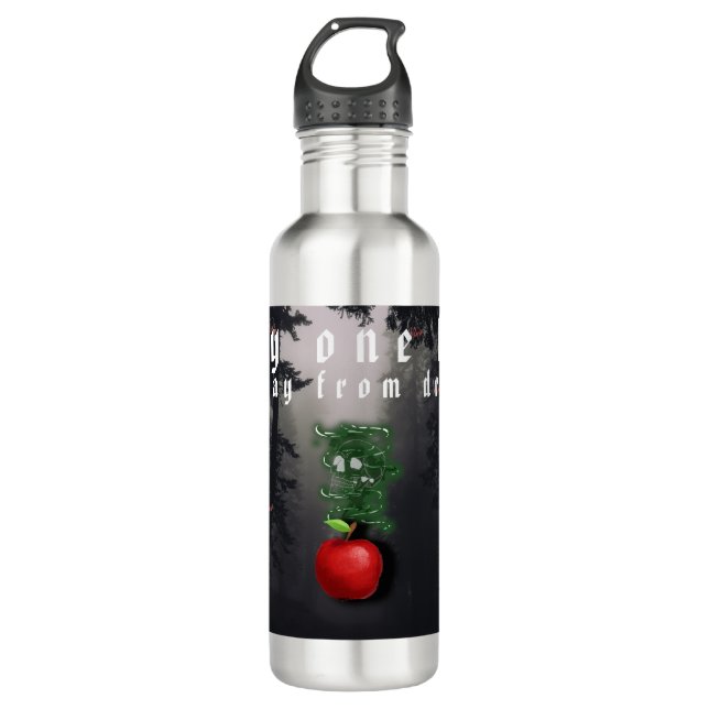 Mikitiez red skull toxic apple vegan summer 710 ml water bottle (Front)