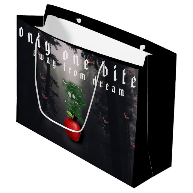 Mikitiez red skull toxic apple vegan summer large gift bag (Front Angled)