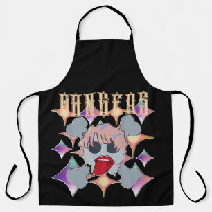 Mikitiez rock star skull red birthday redlip apron
