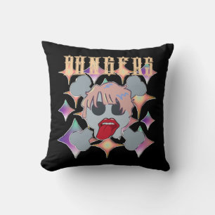 Mikitiez rock star skull red birthday redlip throw pillow