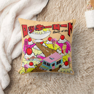 Mikitiez rockyroad icecream manga summer banger throw pillow
