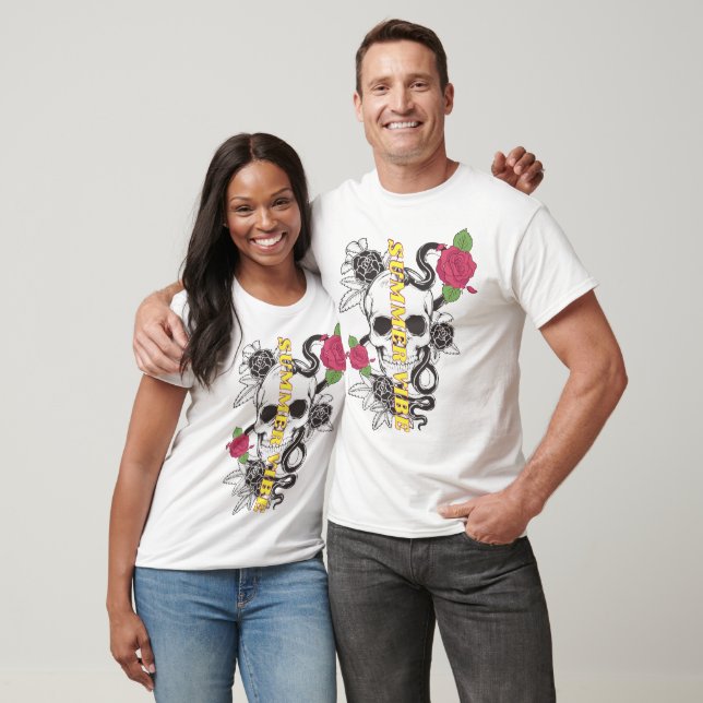 Mikitiez skull tatto roes rock punk T-Shirt (Unisex)
