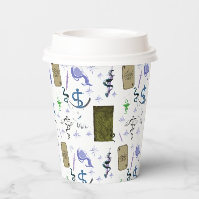 Mikitiez snake snakeperson wizard witch magic  paper cups (Back)