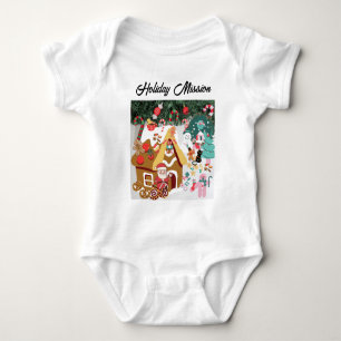 Mikitiez snowman vintage whitechristmas elf  baby bodysuit