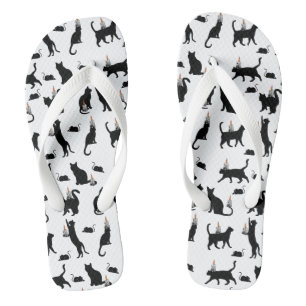 Mikitiez spooky bombay blackcat rat halloween flip flops