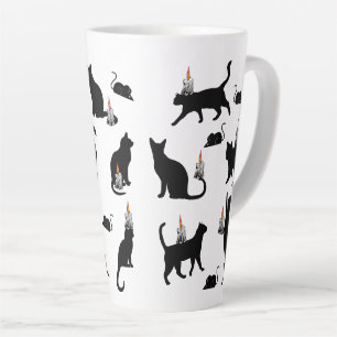Mikitiez spooky bombay blackcat rat halloween latte mug