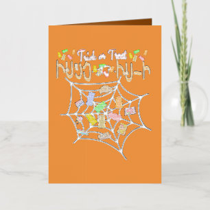 Mikitiez spooky vibes jellybear trickortreat anime foil greeting card