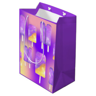 Mikitiez summer rainbow purple gold popsicle medium gift bag