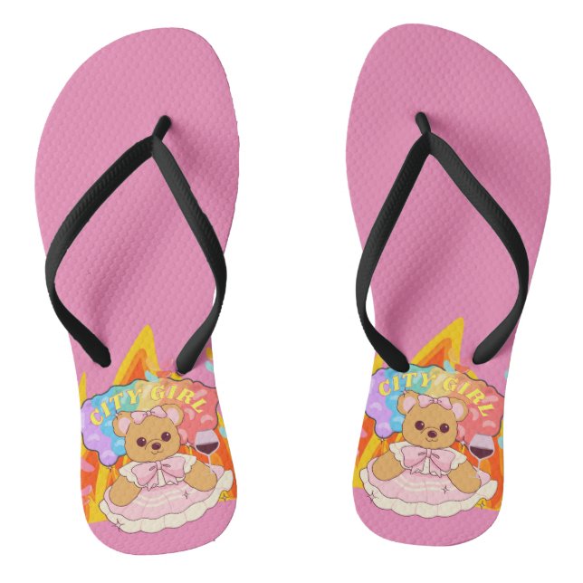 Mikitiez summer teddy bear jelly red wine fire flip flops (Footbed)