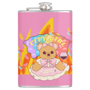 Mikitiez summer teddy bear jelly red wine fire hip flask