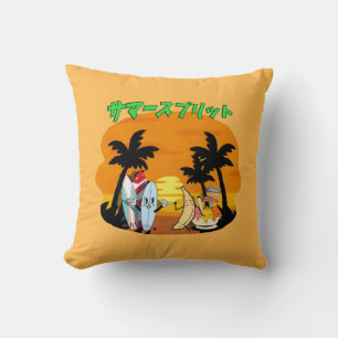 Mikitiez summer windsurf bananasplit icecream throw pillow